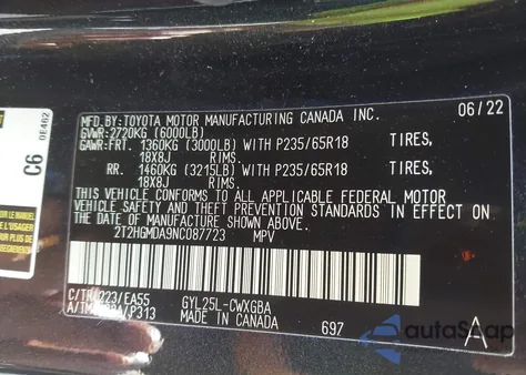 2022 Lexus Rx 450H from USA, damaged, VIN 2T2HGMDA9NC087723